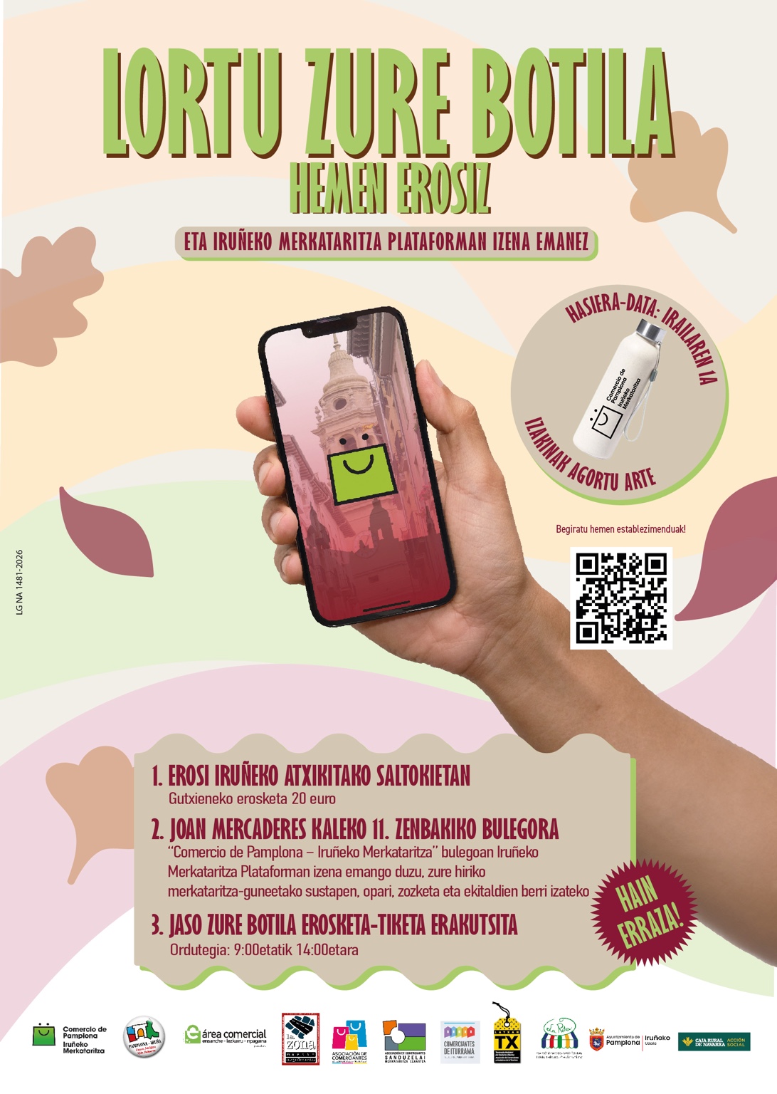 Cartel oficial de la campaña Lortu zure botila